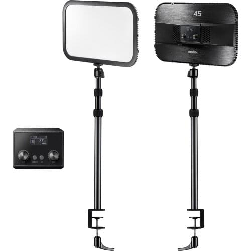 ES45 E-sports LED Video Light Panel 2800K-6500K Dimmable with C-Clamp Desk Mount Max. 2500 Lumen for Live/ Game Streaming