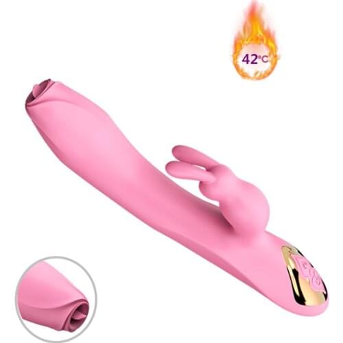 Tongue Licking Clitoris Stimulator powerful rabbit vibrator Heating oral sex toy vibrators for women Erotic Adult Sex Produc