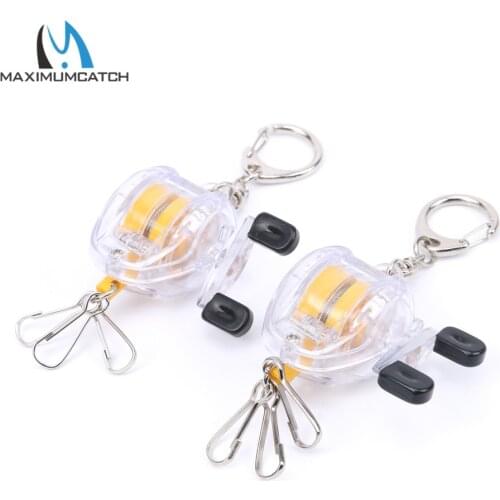 Maximumcatch 2pc Key Chain With Key Ring Fishing Reel Keychain Scroll Retractor Fishing Accessory