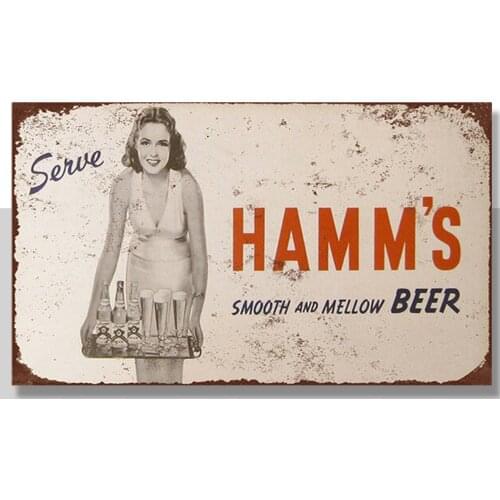 Metal Tin Sign hamm beer Decor Bar Pub Home Vintage Retro Poster Cafe