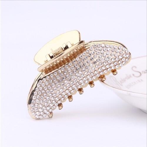 Fashion Geometric Hair Claw Clamps Rhinestones Hair Moon Shape Hair Claw Clip Hairpin Hair Accessories For Women Girls New