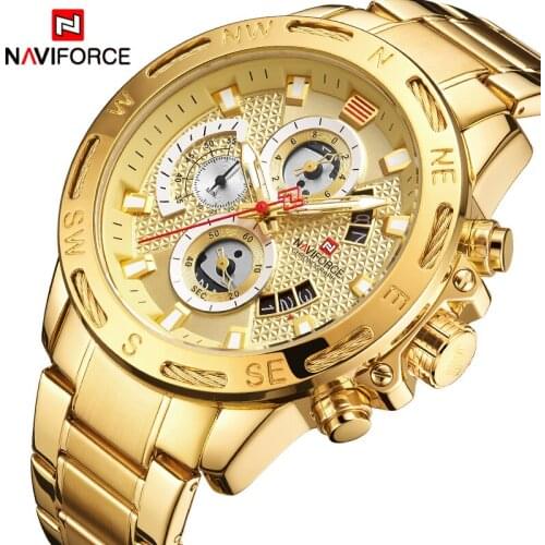 Watches Mens NAVIFORCE Casual Quartz Man Watch Top Brand Luxury Business Clock Male Sport Waterproof Date Chronograph Wristwatch