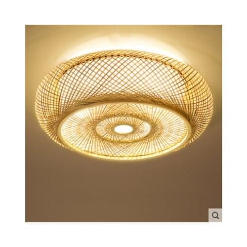 Nordic Simple Solid Wood Chandelier Bamboo Art Ceiling Lamp Zen Tea Room Restaurant Homestay Bedroom Bamboo Weaving Lamp