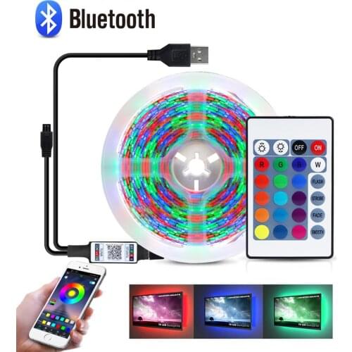 Bluetooth Music App Control DC 5V USB 2835 LED RGB Strip lamp RGB Book light Bulb TV Lighting Ribbon desk decor tape Strings