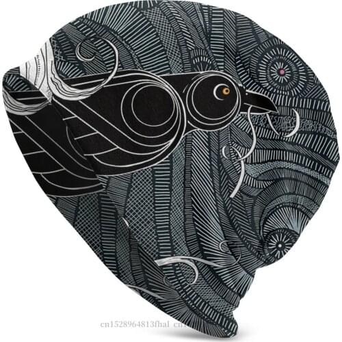 Bonnet Hats Goth Gothic Men Womens Knitted Hat The Offering Raven Occult Winter Warm Cap Design Skullies Beanies Caps