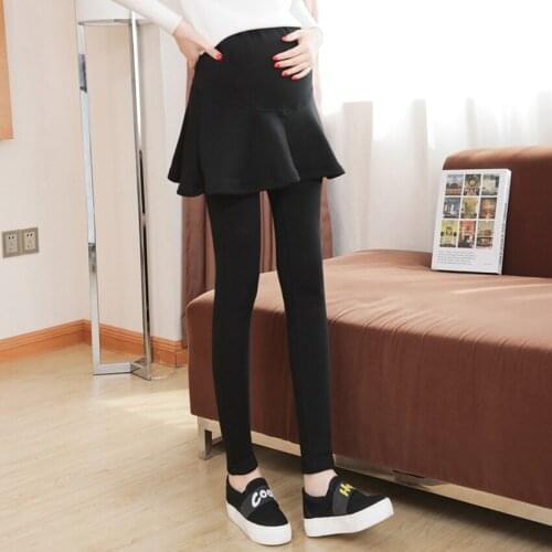 Pregnant women pants fake two-piece skirt pants autumn and winter Baita plus velvet pregnant stomach lift pants skirt