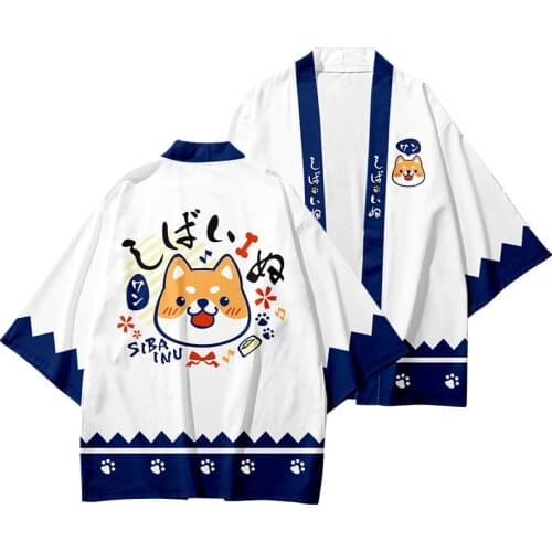 Cute Shiba Inu 3D Printing Japanese Kimono Haori Yukata Cosplay Women/Men Fashion Summer Casual Cool Short Sleeve Streetwear