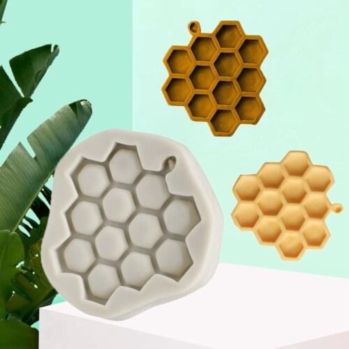 1Pcs New honeycomb silicone mold DIY resin jewelry pendant necklace pendant Fondant Cake Mold