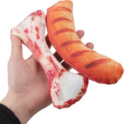 2PCS Simulation Sausage Dog Toy Realistic Pet Chewing Toy Cat Catnip Toy for Puppy Interactive Toys Pet Funny Training Toys