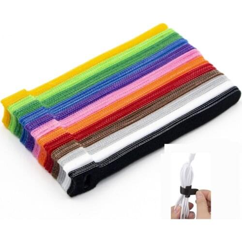 20pcs T-type Cable Tie Wire Reusable Cord Organizer Wire 15*1.2cm Colorful Computer Data Cable Power Cable Tie Straps