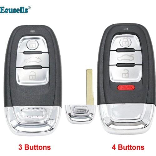 3/4 Buttons Smart Remote Key Shell Case Fob for Audi A4l A3 A4 A5 A6 A8 Quattro Q5 Q7 S4 S7 S8 Q3 HAA HU66 Blade