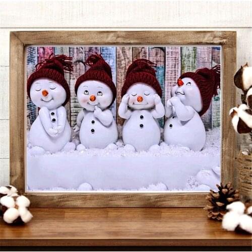 5D Diamond Painting Snowman Full Square Art Rhinestone DIY Diamond Embroidery Winter Cartoon Handicraft Christmas FH396