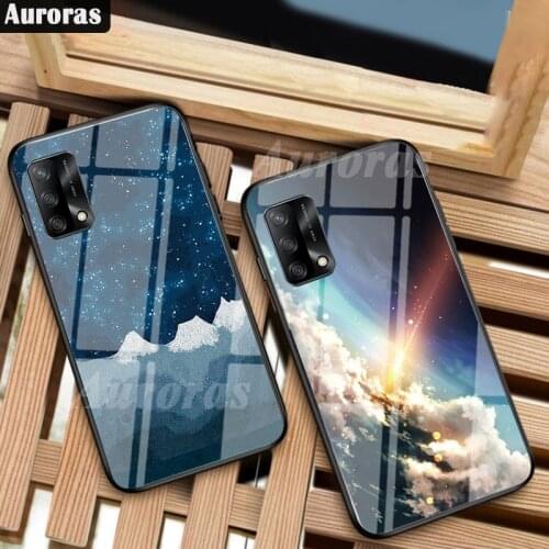 Auroras For Realme GT 5G Case Tempered Glass Full Cover Space Starry Sky Design Case For Realme GT Master Edition Cover