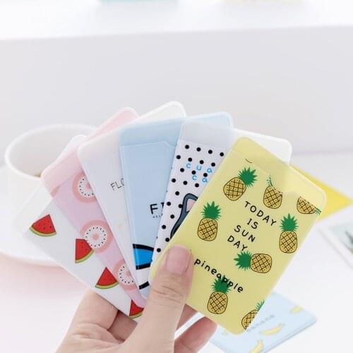 1PCS Women Men Business Credit Card Holder ID Card Holders Case Pouch PVC Cartoon Cute Travel Card Holder Cover Wallet