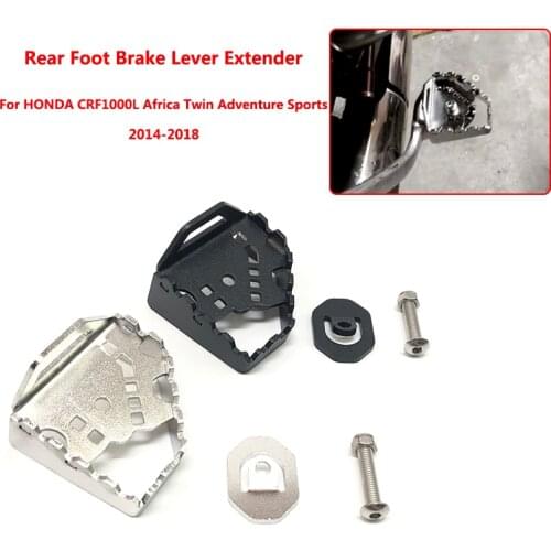 Black Sliver Rear Foot Brake Lever Pedal Enlarge Extension Rear Brake Peg Pad Extender For HONDA CRF1000L 2014 15 2016 2017 2018