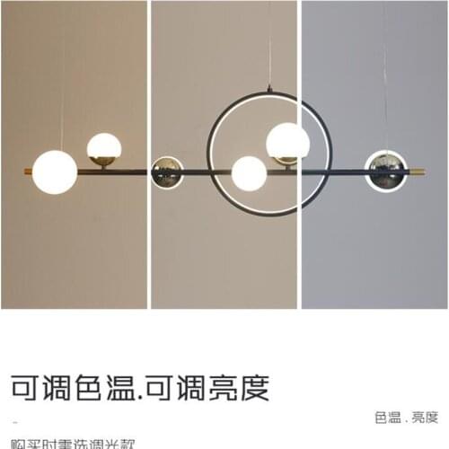 Black LED Chandelier Acrylic Ball Modern Long Pendant Lamp For Dining Room Bar Restaurant Coffee Shop Office Hanging Light