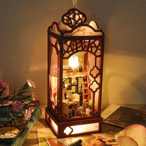 DIY Wooden Dollhouse Chinese Style 3D Doll Houses Miniature Furniture With LED Light Kits Assemble Toys Children Gift Casa