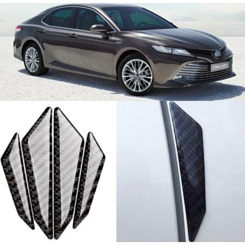 For toyota Camry Car Side Door Edge Guard Bumper Trim Protector 4pcs PVC carbon fiber Stickers