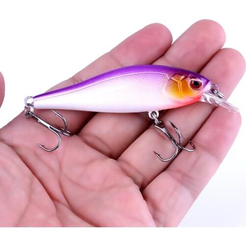 HENGJIA 1PCS 8.2CM 7.5G Minnow Hard Bait Fishing lures Wobbler Isca Artificial Plastic Crankbait 3D Eyes Lure Fishing Tackle