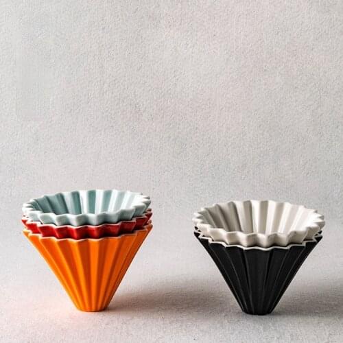 Ceramic Coffee Dripper Creative V60 Origami Cake Shape Coffee Drip Filter Cup Permanent Pour Over Coffee Maker coffee set