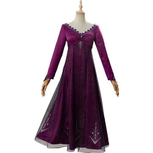 Adventure Princess Cosplay Elsa Cosplay Costume Girls Adult Elsa Purple Dress Halloween Carnival Cosplay Costumes