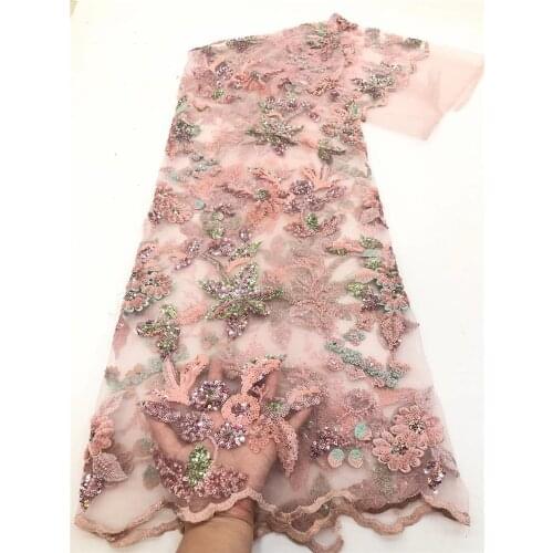 Beautiful bead tube + exquisite sequin embroidery, French tulle lace, suitable for ladies skirt design fabrics