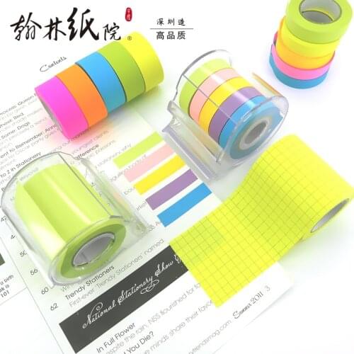 Creative Post It Notes Full-fledged Tearable Roll Reel Grid Paper Kawaii Accessories White Translucent Stickers