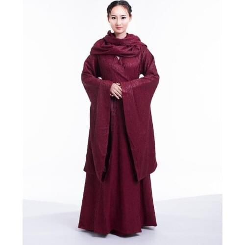 Melisandre cosplay Costume Cloak Dress Outfit Halloween Cosplay For Women Full Set red dress