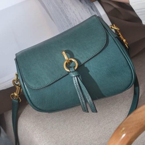 Fashion designer natural real leather ladies small shoulder bag daily outdoor shopping first layer cowhide tassel messenger bag