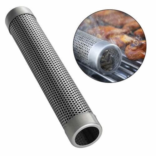 BBQ Stainless Steel Perforated Mesh Smoker Tube Filter Gadget Hot Cold Smoking Meat & Poultry Tools Bacon Tube