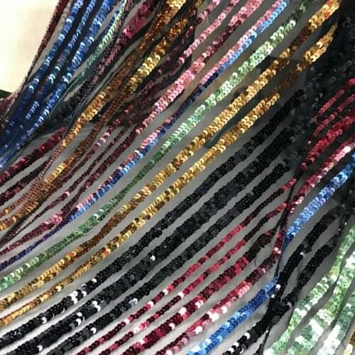 135cm colorful sequined Striped performance dance Dress Applique DIY Headdress scarf veil Lace Fabric Patch curtain free ship