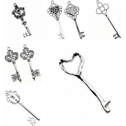 Wecharms bulk charms for jewelry making kit pendant diy jewelry accessories Four-Leaf Keys Charms