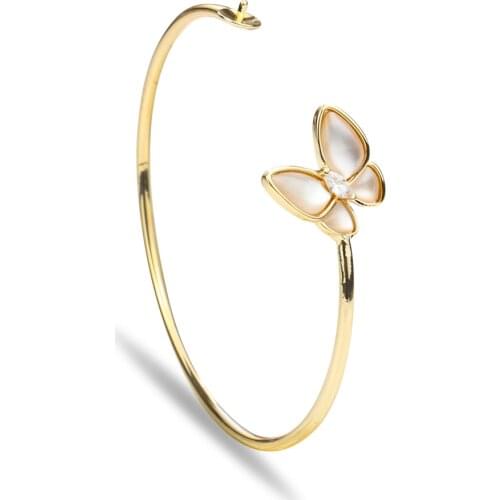 Simulated Shell Butterfly Gilding Charms Copper Bangle MOP Pearl DIY Necklave Pendant Bracelet Earrings Making Jewelry Accessory