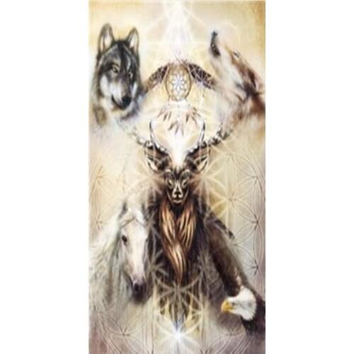 Hot Wolf Deer Dreamcatcher Microfibre Beach Bath Towel Adult Men Animal Horse Eagle Sport Towels Soft Quick Drying Towels Gifts