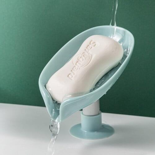 Bathroom Supplies Bathroom Shower Soap Holder Leaf Shape Soap Box Drain Soap Holder Box sponge Storage Plate Tray Bathroom Gadge