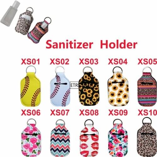10Sets Empty Travel Size Bottle and Neoprene Keychain Holder Refillable 30 ML Flip Cap Reusable Bottles for Soap, Lotion, Liquid