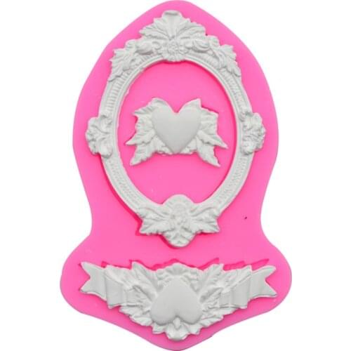 European Style Frame 3D Shape Chocolate Silicone Mold Cookie Fondant Cake Molds Embossed Pudding Mould Kitchen Baking Tools