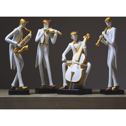Modern Musician Character people Home Decoration Violin Piano Cello Band Crafts miniature figurines fairy garden living room