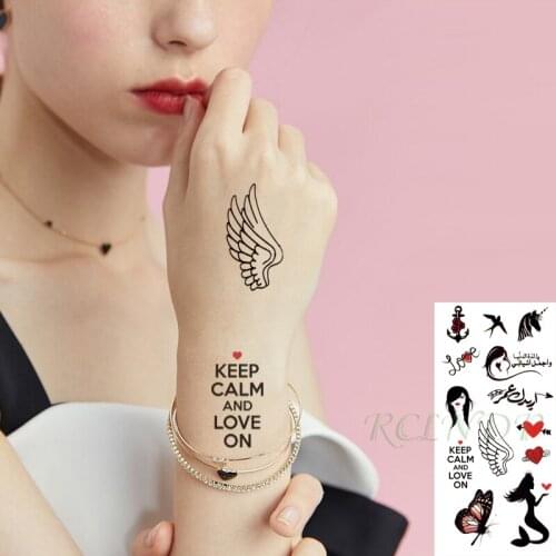 Waterproof Temporary Tattoo Sticker Butterfly Unicorn Wings Mermaid Bird Anchor Love Element Tattoos Flash Tatoo for Women Men