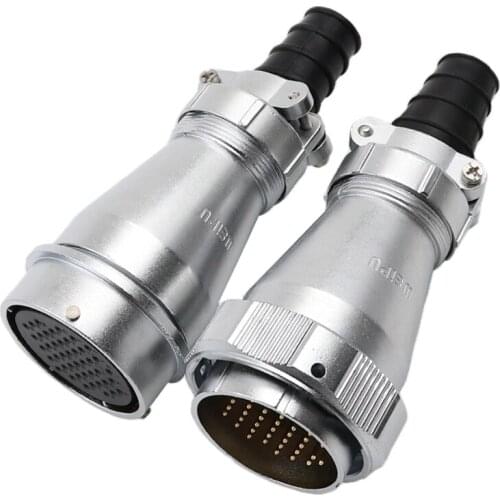 WY48 TI+ZI M48 Waterproof Electrical Screw Type Power Cable Wire Conector 5pin 7pin 20pin 27pin 38Pin 42Pin Outdoor Plug Socket
