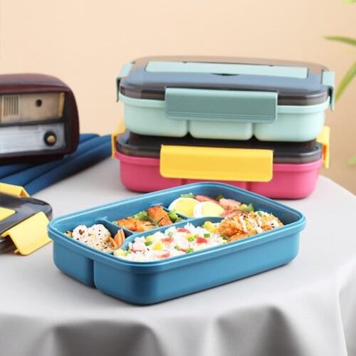 Japanese Lunch Box Microwave Rectangular Picnic Fruit Box Plastic Canteen Bento Box Food Container Kitchen Tableware Supplies