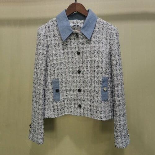 Womens autumn and winter jackets elegant office ladies knitted warm clothes French brand fashion coat