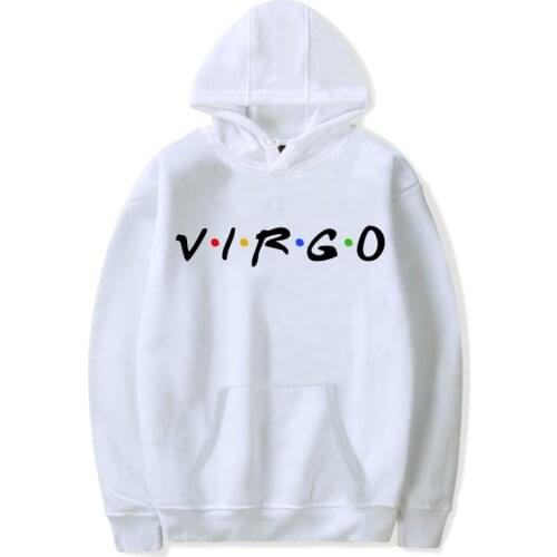 Harajuku Constellation Hooded Long Sleeve Warm Womens Clothing Girls Funny VIRGO Letter Oversized Hoodies Women Sweatshirts Top