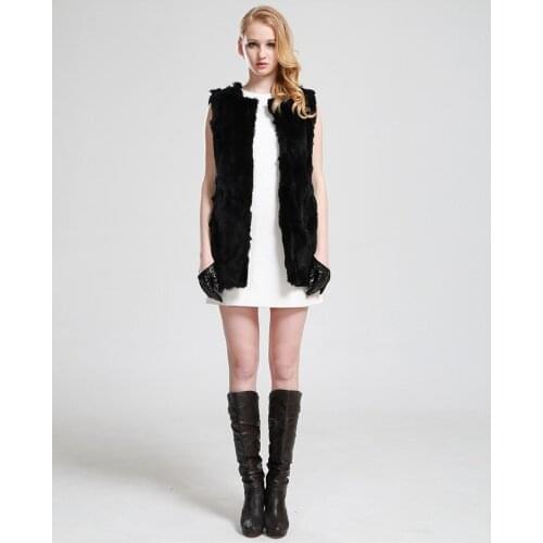 Real natural Genuine Rabbit Fur vest Women Sprint Female coat custom any size Wholesale price Free shipping