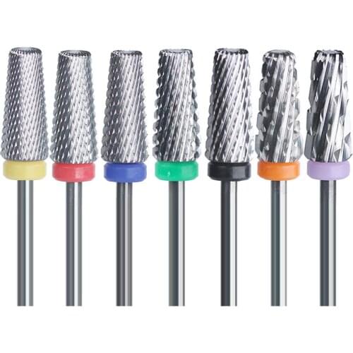 1 pc Nail Drill Bits Cone Diamond Cutters for Manicure Cuticle Burr Milling Pedicure Nail Accessories Tungsten Steel Tools Ta#55