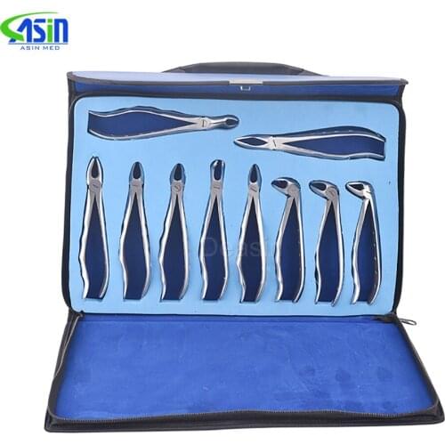 10pcs/set dental forceps Kit adult teeth forceps dental dentagra pliers
