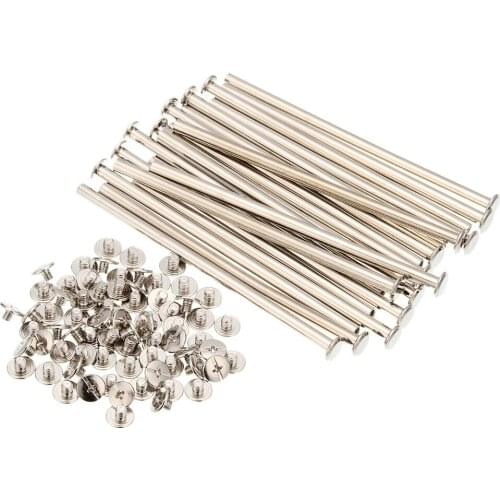 10pcs M5x110mm Iron-nickel-plated screw books Fingertight Picture books screw rivets albums butt recipes leaflet nail M5Hardware