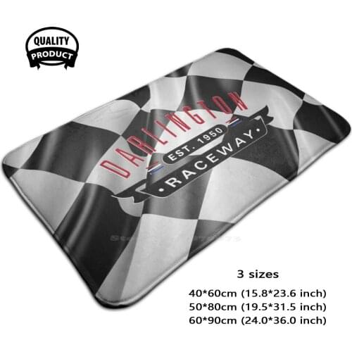 At Darlington 3D Soft Non-Slip Mat Rug Carpet Foot Pad Race Track Flag Flag Black And White Finish Speed Sport Race Ca Start