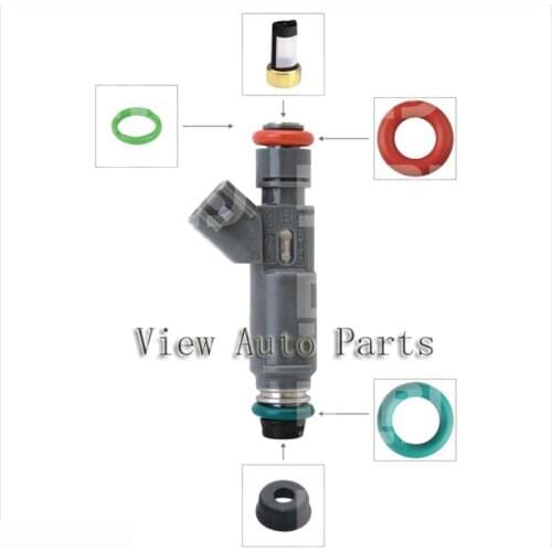 6 sets Fuel Injector Repair Kits Fit For Ford Including micro Filter rubber seal orings Plastic Washer Plastic Cap VD-RK-0014