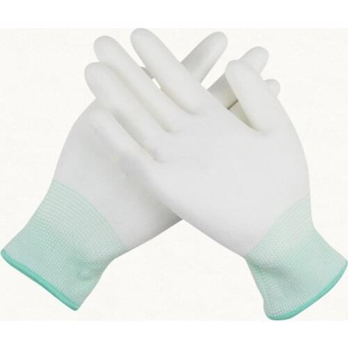 6 Pairs Antistatic Gloves Anti Static Electronic Working Gloves Pu Coated Palm Coated Finger Antiskid For Finger Protection
